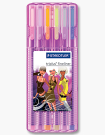STAEDTLER® triplus® fineliner pastel Box 6 colores